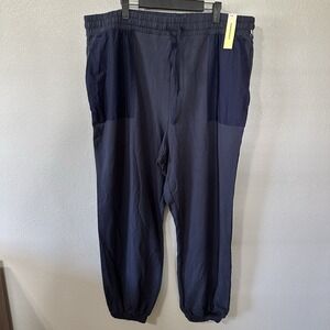 NEW SummerSalt The Mixed Media‎ Jogger Pants Womens Size 2XL Navy Blue Lounge